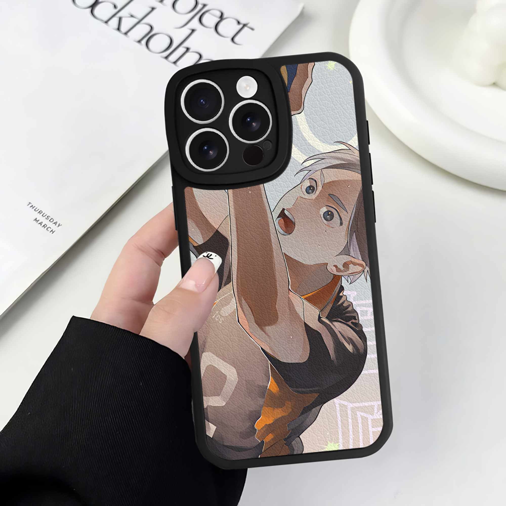 （画像用） ハイキュー!! Haikyu!! 【iPhone 16シリーズ対応】シリコンスマホケース（レザー調） 材質：シリコン